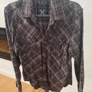 Black Plaid Button Up Shirt